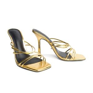 Tony Bianco Foxie Mule in Gold Foil